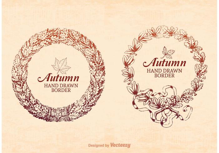 Free Hand Drawn Autumn Frame Border Vector