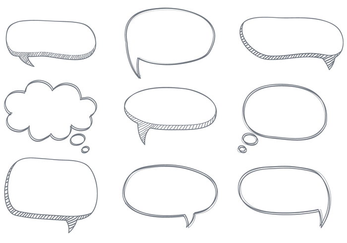 Free Sketchy Dialogue Bubbles Vector