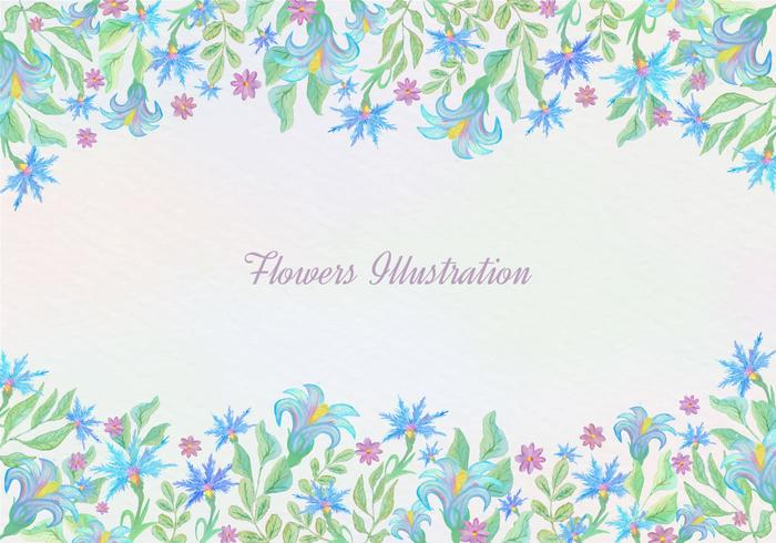 Free Vector Blue Watercolor Floral Background