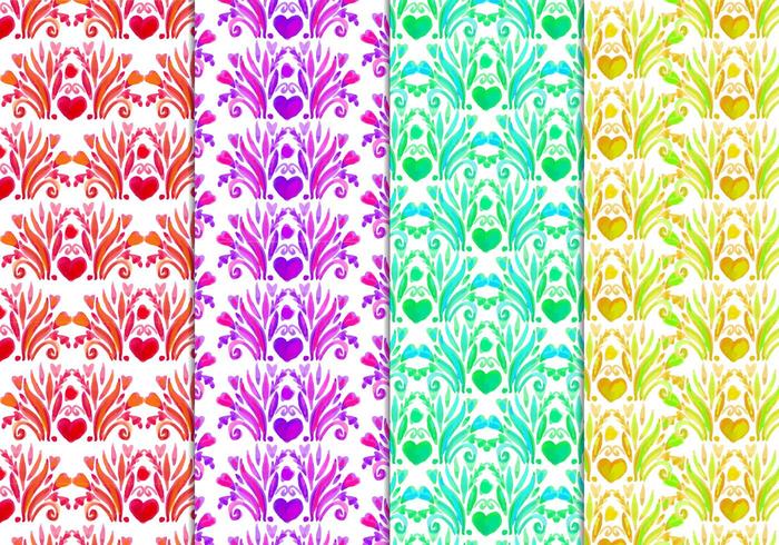 Free Vector Floral Pattern In Watercolor Style