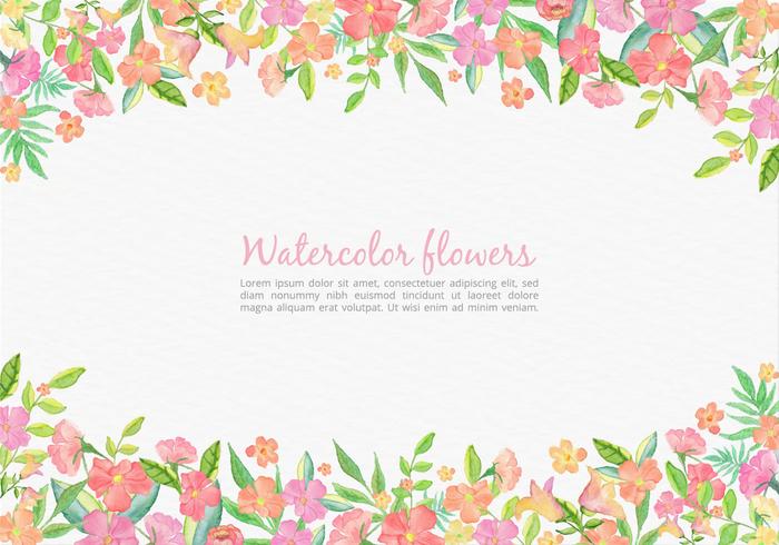 Free Vector Watercolor Pink Floral Card For Wedding