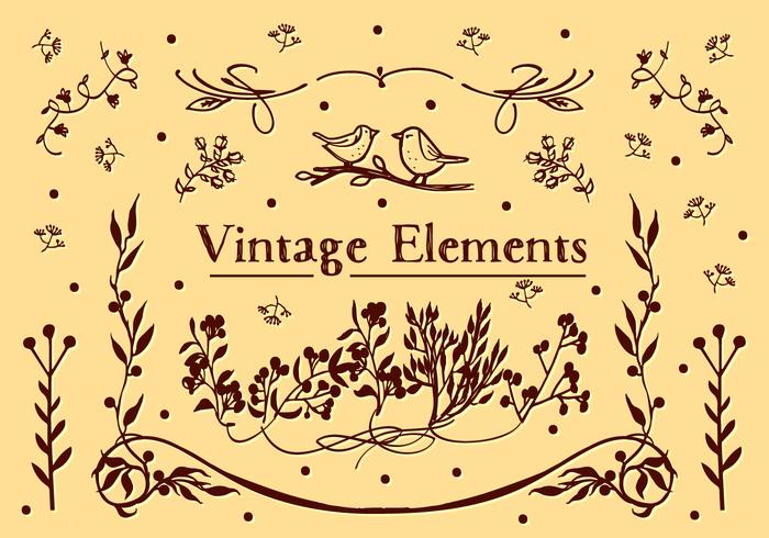 Free Vintage Elements Vector Background