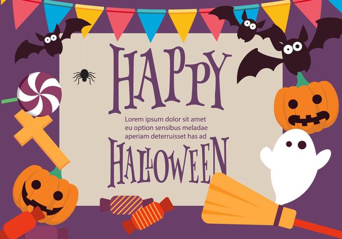 Fun Colorful Vector Halloween Background