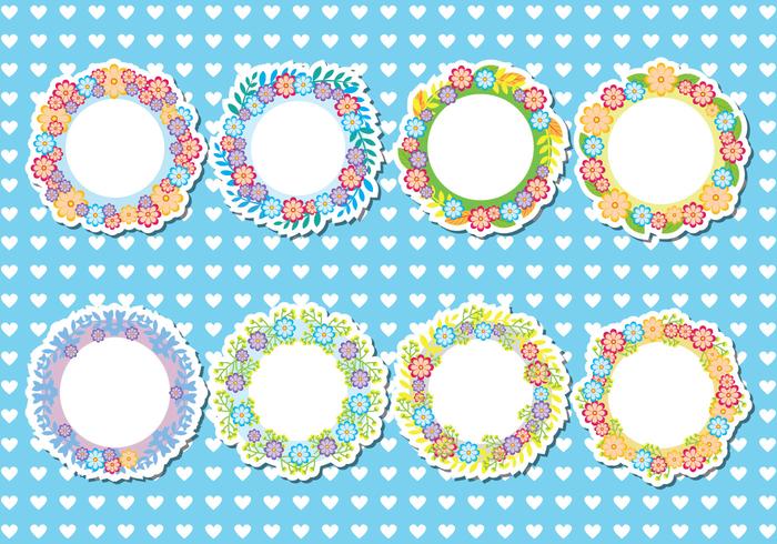 Funky Floral Frames Vector