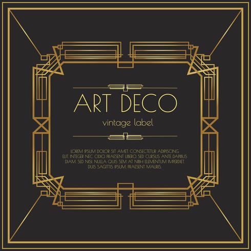 Gold Art Deco Vector Label