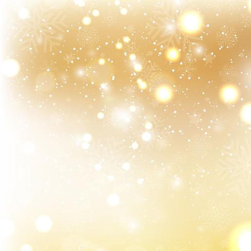 Gold Christmas background with snowflakes vector