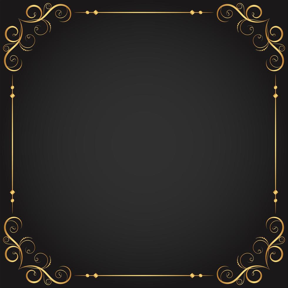 Gold Flourishes and Decorative Border Frame vector