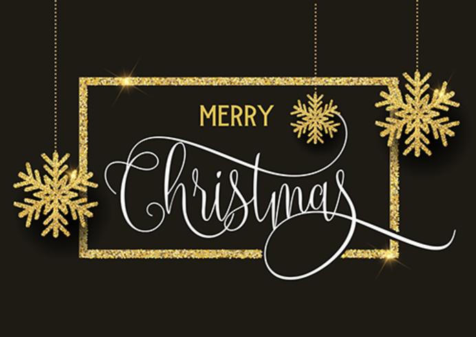 Gold glitter Christmas background vector