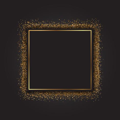 Gold glitter frame  vector
