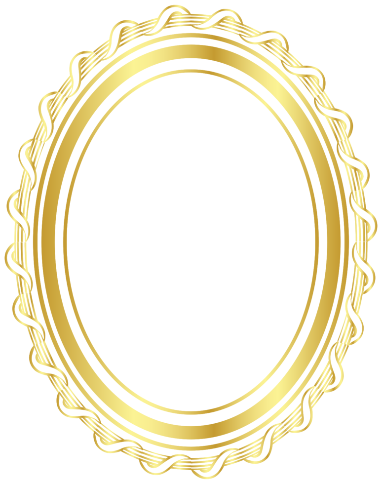 Gold oval frame png