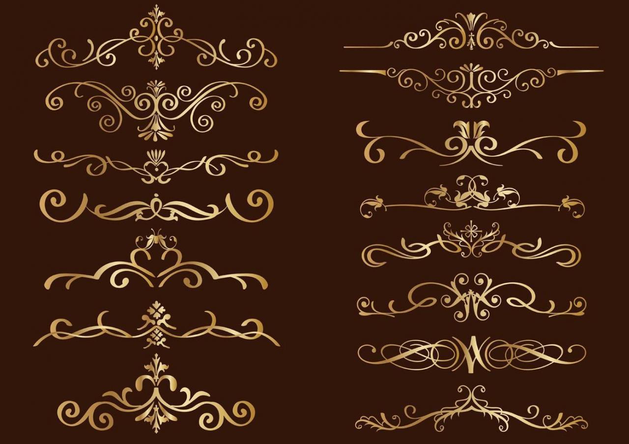 Gold Vintage Border Set vector