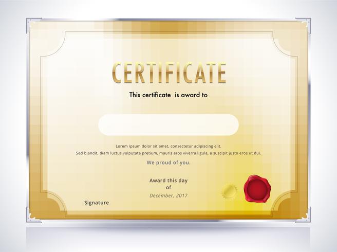 Golden certificate template  vector