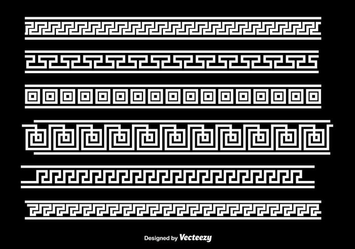 Greek Key White Border Vectors