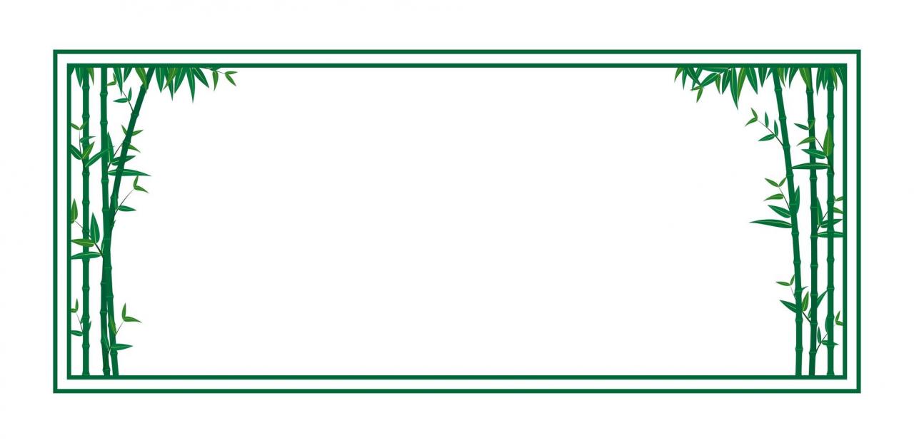 Green bamboo frame template vector