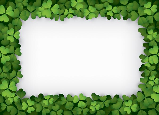 Green clover border vector