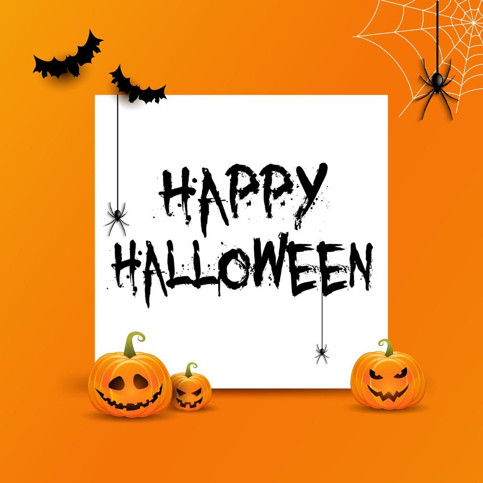 Halloween background with white space for text and pumpkins vector