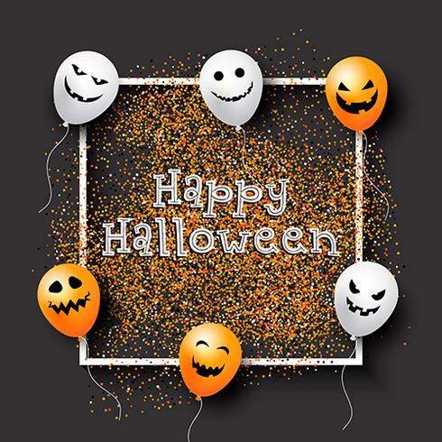 Halloween confetti background with balloons vector