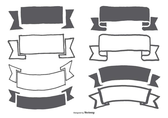 Hand Drawn Banner/Ribbon Collection vector