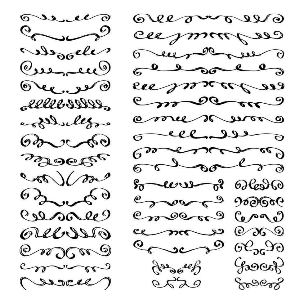 Hand Drawn Design Border Elements Collection vector