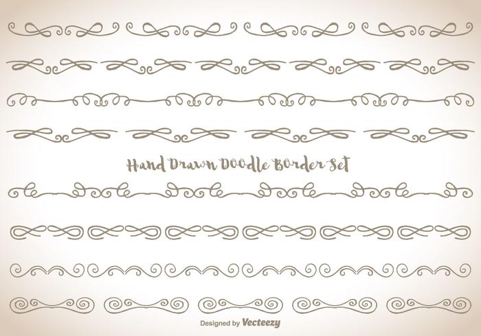 Hand Drawn Doodle Border Set vector