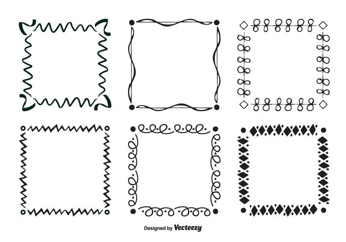 Hand Drawn Scribble Style Vector Frame Set
