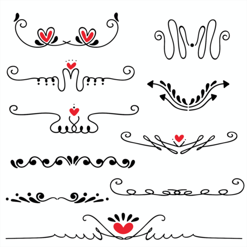 Hand drawn sketched line border wedding art vector illustration