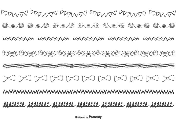 Hand Drawn Vector Border Set