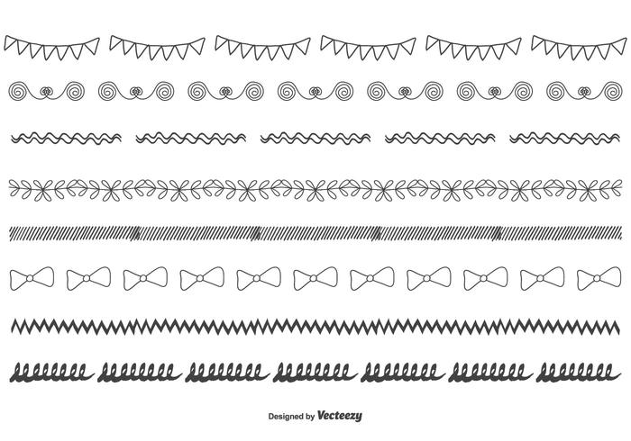 Hand Drawn Vector Border Set