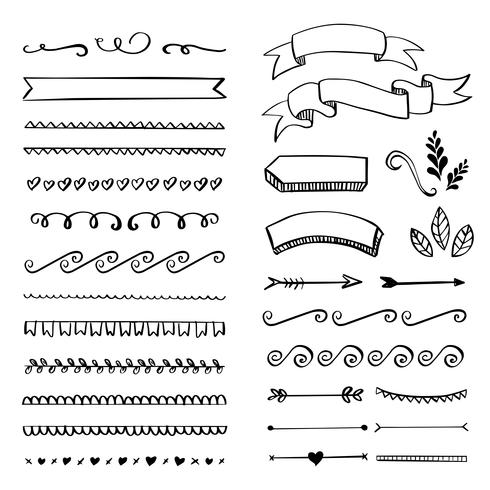 Hand made Flourishes Ornaments and Frames.  vector