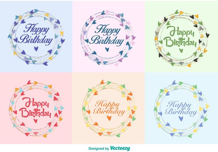 Happy Birthday Wreath Vectors