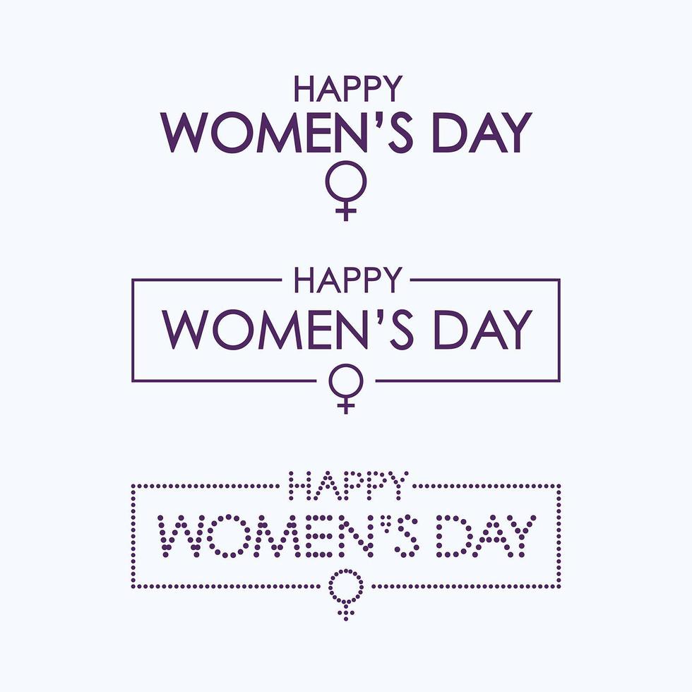 Happy Women's Day Lettering Set vector