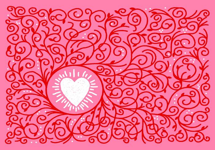 Heart and Vine Border Vector