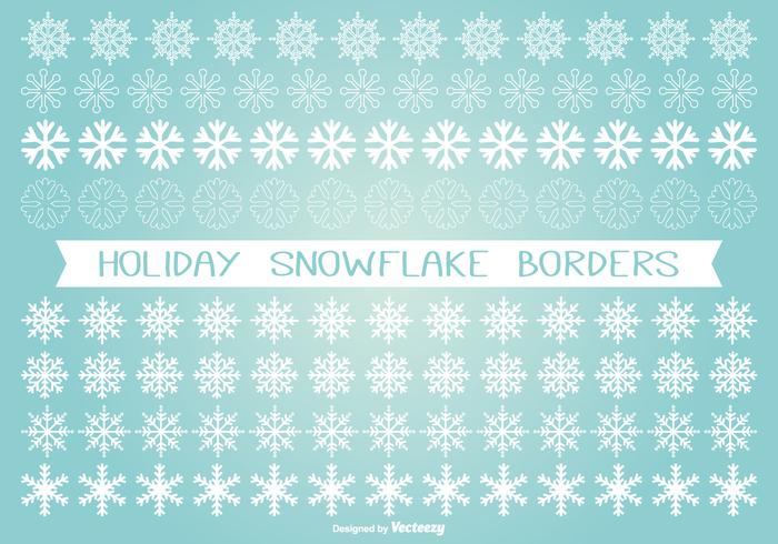 Holiday Snowflake Border Set vector