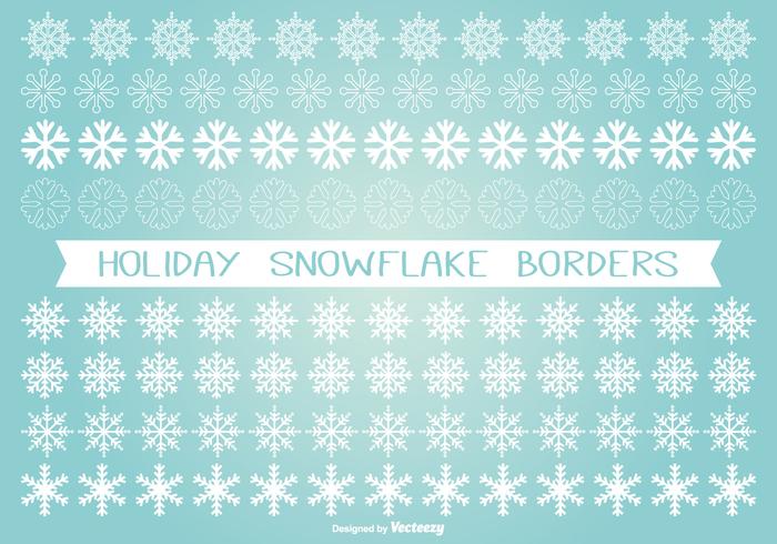 Holiday Snowflake Border Set vector