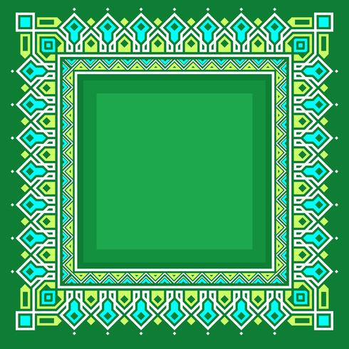 Islamic Border With Green Background Vector