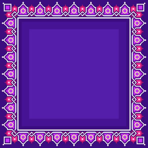 Islamic Border With Purple Background Vector