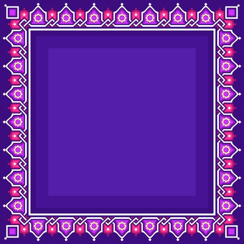 Islamic Border With Purple Background Vector