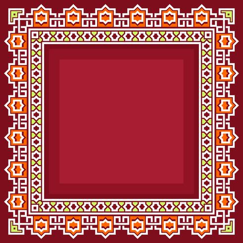 Islamic Border With Red Background Vector