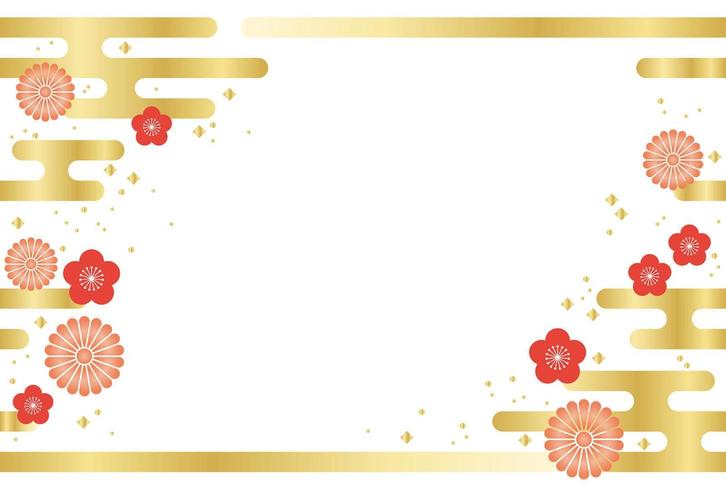 Japanese seamless New Years card template. vector