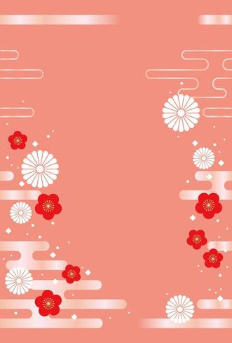 Japanese seamless New Years vertical card template. vector
