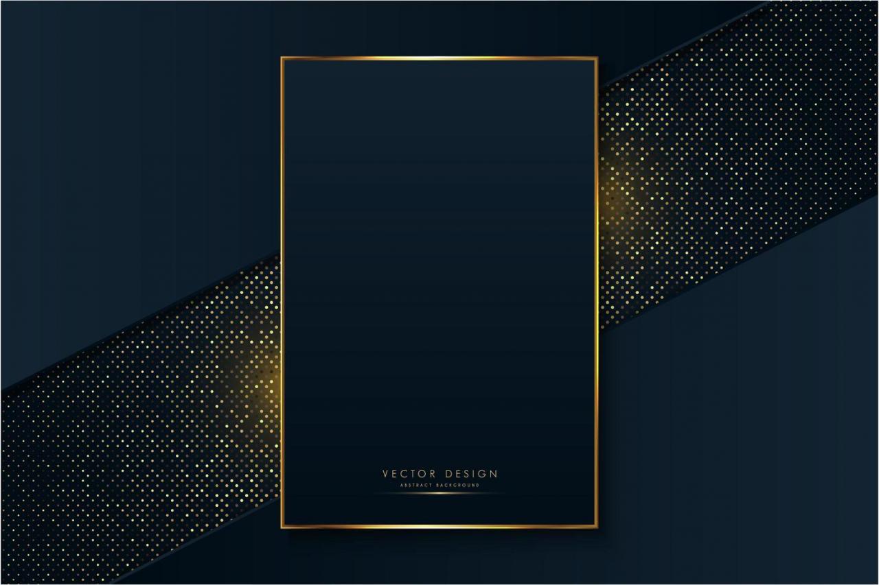 Luxury frame of blue and gold over glowing dots vector