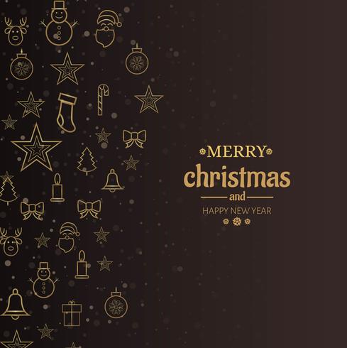 Merry christmas card decorative background vector
