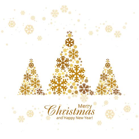 Merry christmas greeting card with christmas tree background ill vector