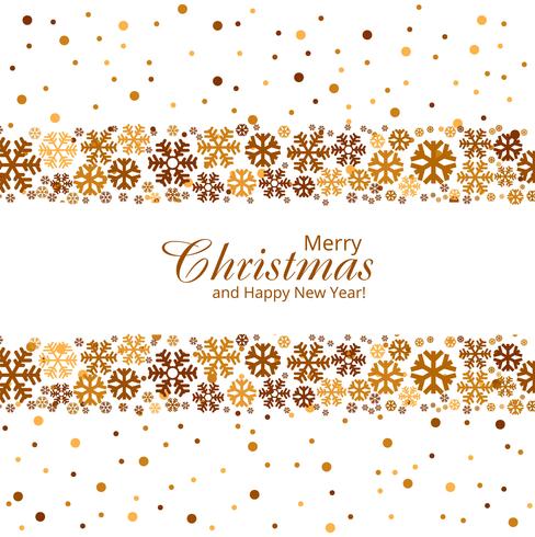 Merry christmas greeting card with creative snowflakes vector ba