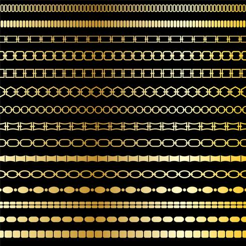 mod gold chain border patterns vector