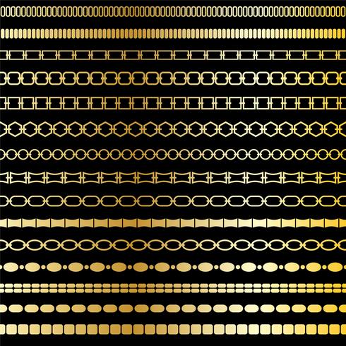 mod gold chain border patterns vector