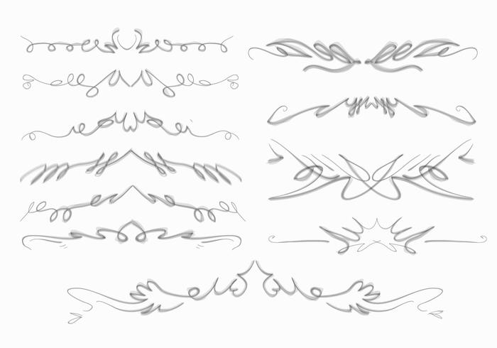 Natural Squiggles Frame Brush Hand Drawn Collection Vector
