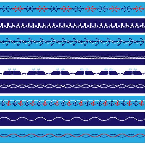Nautical Borders Patterns vector