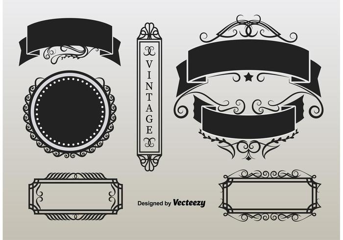 Ornament Retro Labels vector