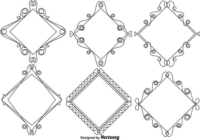 Ornamental Line Style Frames - Vector